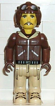 LEGO Minifigure-Aviator, Tan Pants and Brown Jacket-4 Juniors / Jack Stone-JS008-Creative Brick Builders